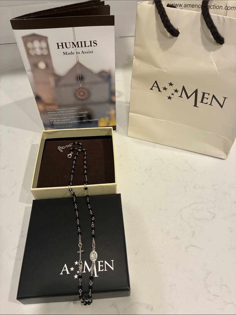 Humilis Black Rosary Necklace – women’s Accessories